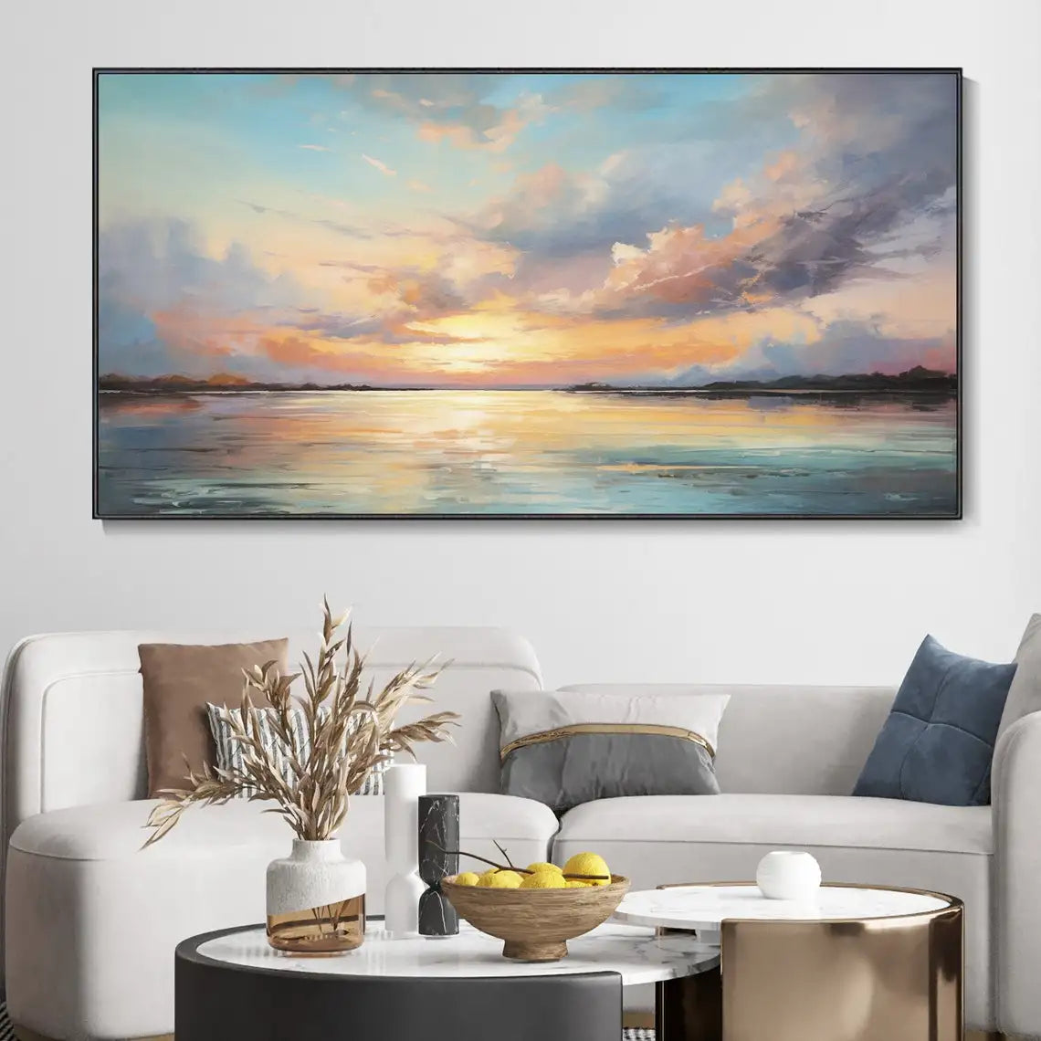 100% Canvas Modern Sky Pattern Handmade Elegant Oil Painting