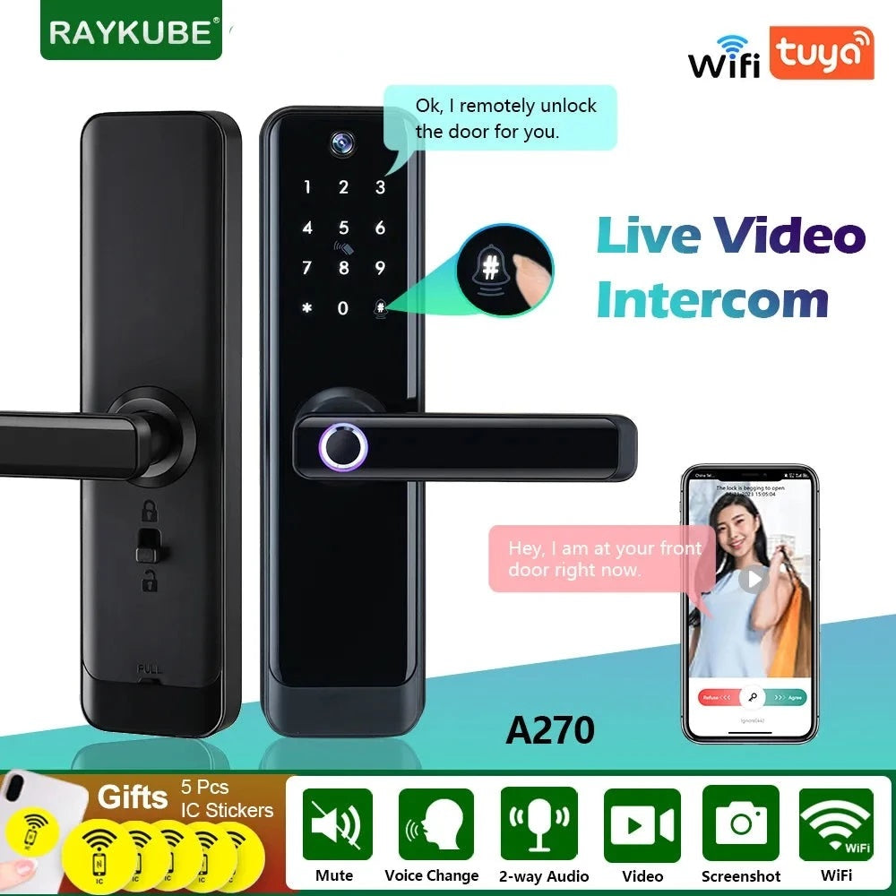 RayKube Aluminium Alloy Fingerprint Digital Smart Door Lock