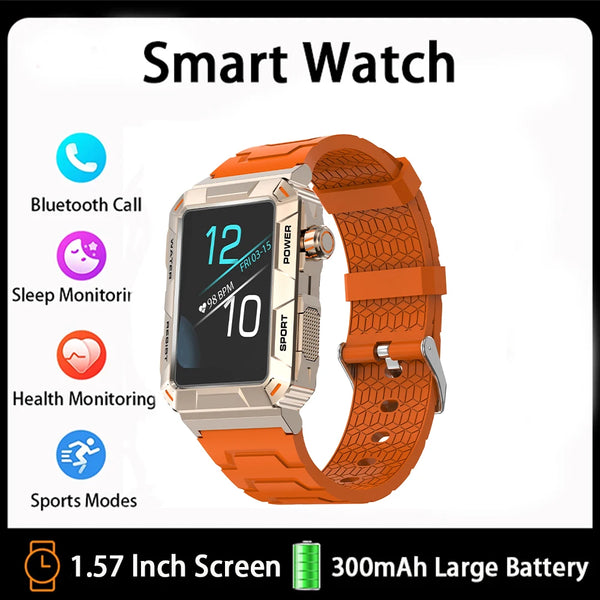 Silica Gel Smart Bluetooth Voice Support Square Shaped Sports Watch