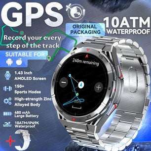 Silica Gel Health Monitor Waterproof Bluetooth Round Smart Watch