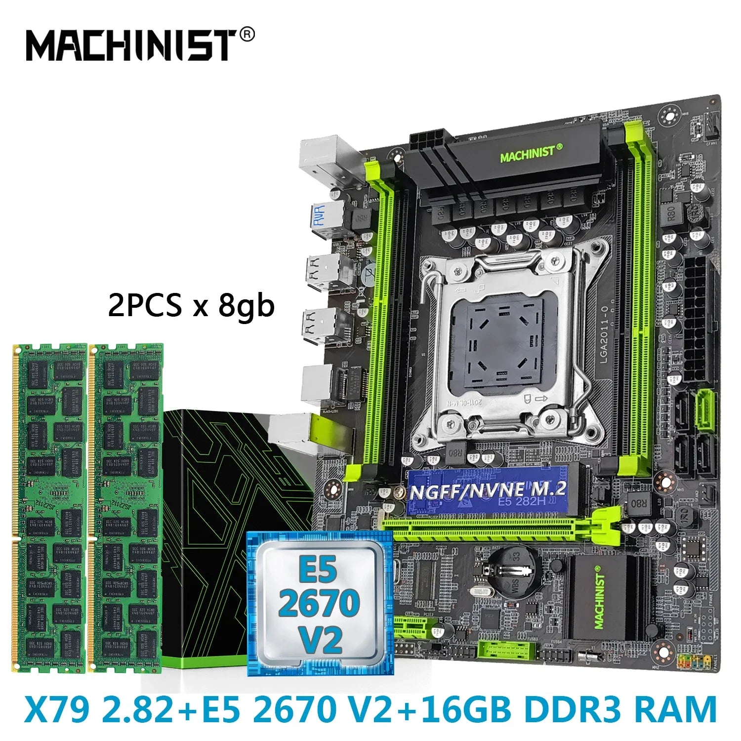 Machinist LGA 2011-3 Intel Xeon E5 2670 V2 Desktop Motherboard Set