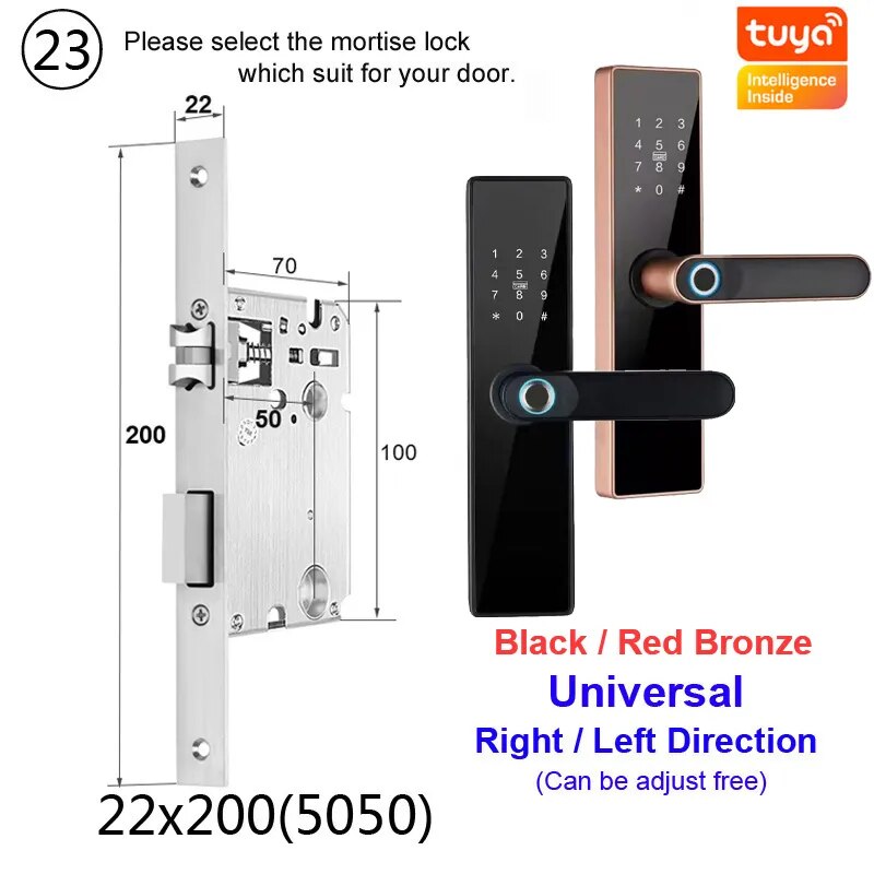 RayKube Aluminium Alloy Fingerprint Digital Smart Door Lock