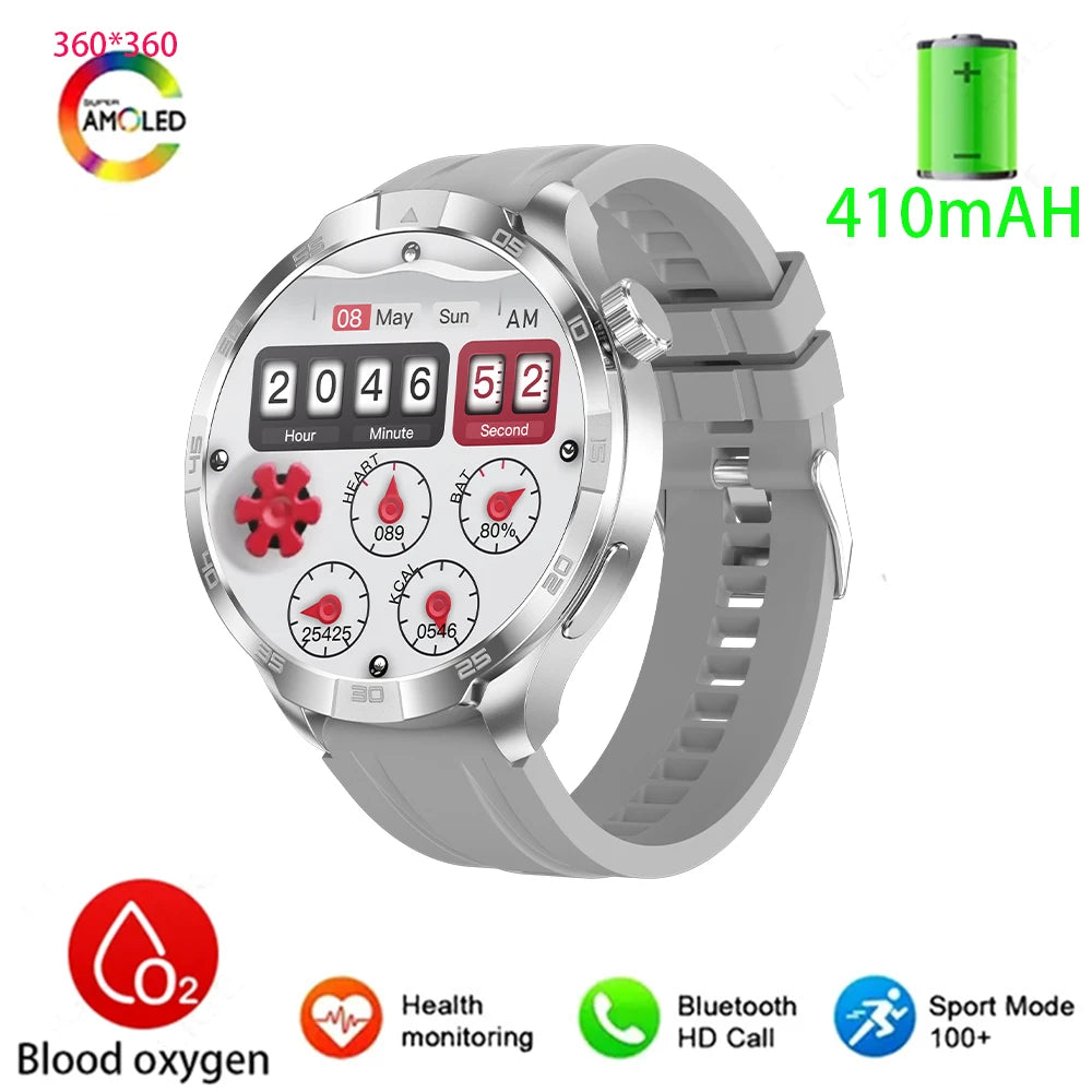 Silica Gel Smart Bluetooth Voice Support Round Shaped Sports Watch