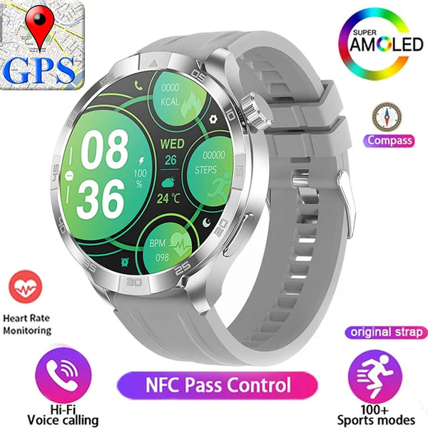 Silica Gel Smart Bluetooth Voice Support Round Shaped Sports Watch