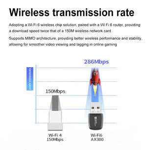 300Mbps Wireless USB 2.0 Mini Network Card Dongle for Laptop