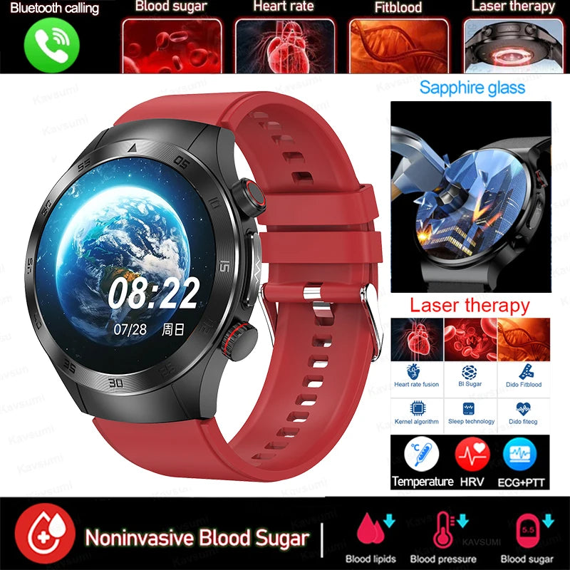 Stainless Steel Health Management Bluetooth Round Smart Watch