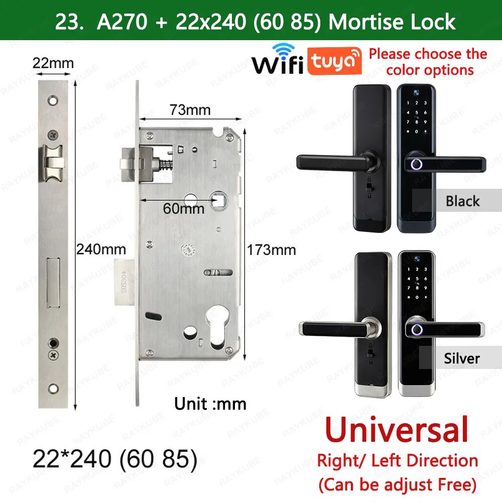 RayKube Aluminium Alloy Fingerprint Digital Smart Door Lock