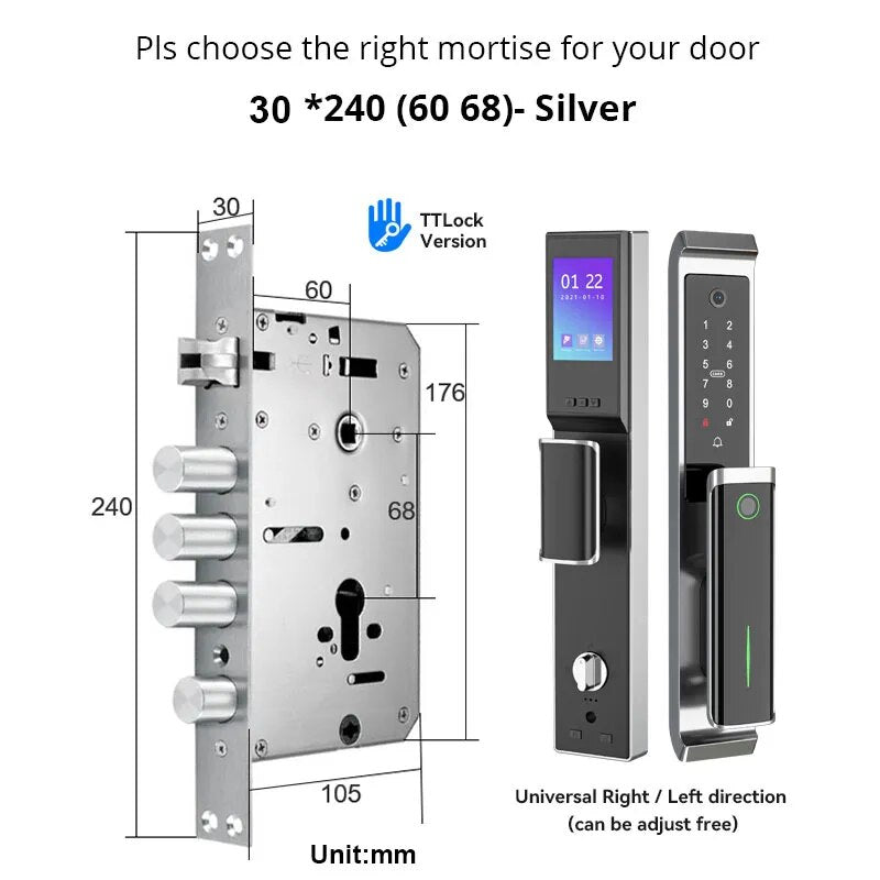 RayKube Aluminium Alloy Fingerprint Digital Smart Door Lock