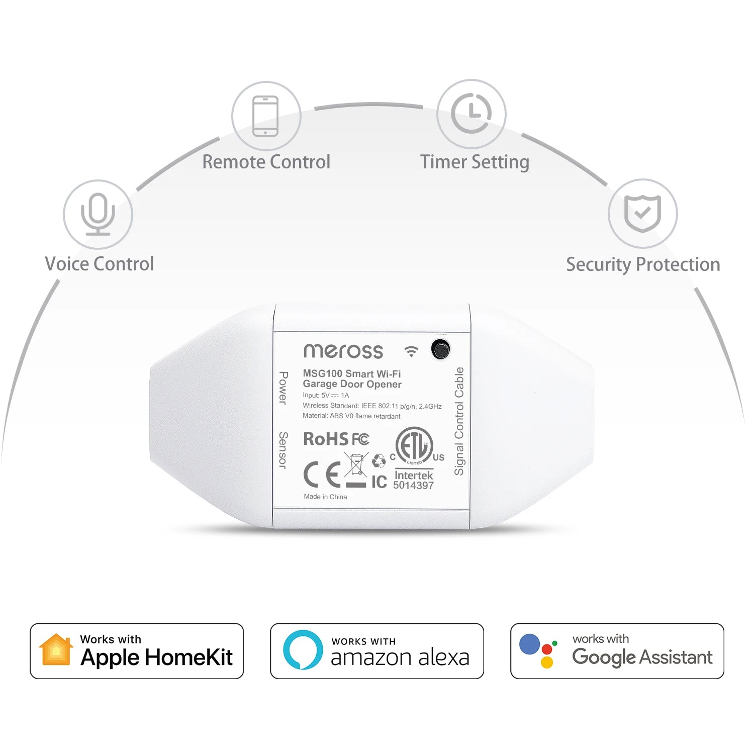 Meross Plastic HomeKit Smart Remote Control Garage Door Opener