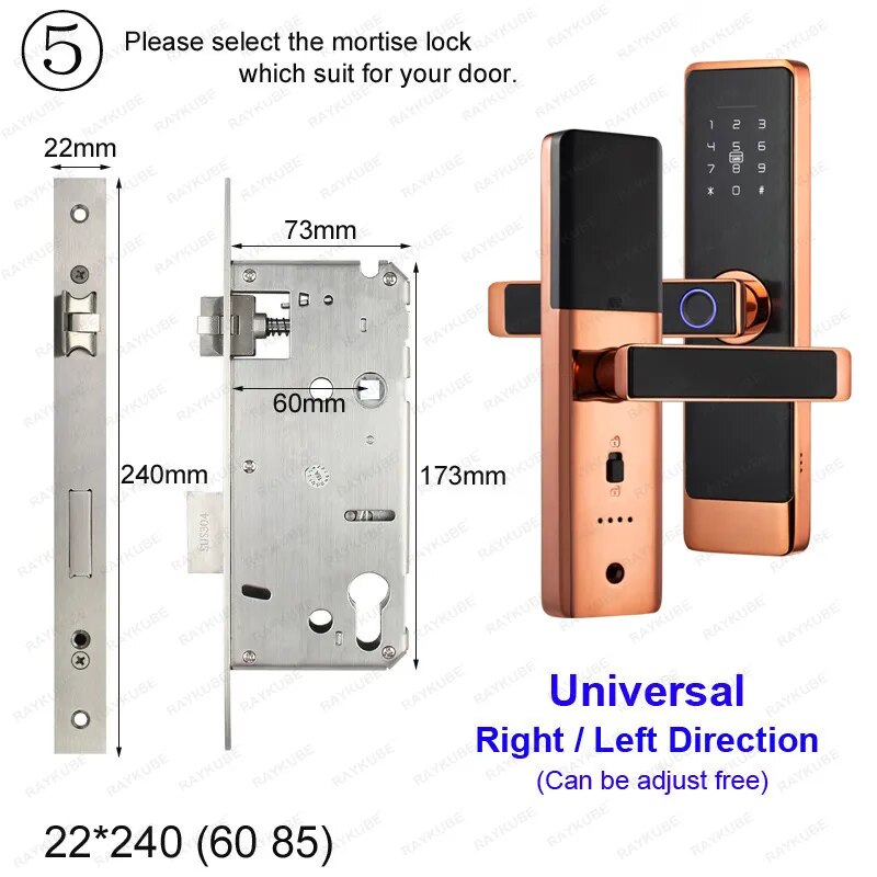 RayKube Aluminium Alloy Fingerprint Digital Smart Door Lock