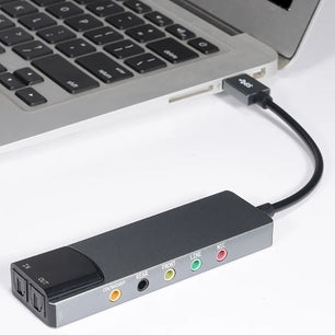 6-in-1  External USB Sound Card Adapter For Laptop