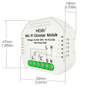 Moes 150W Plastic Automatic WIFI Smart Dimmer Switch Modules