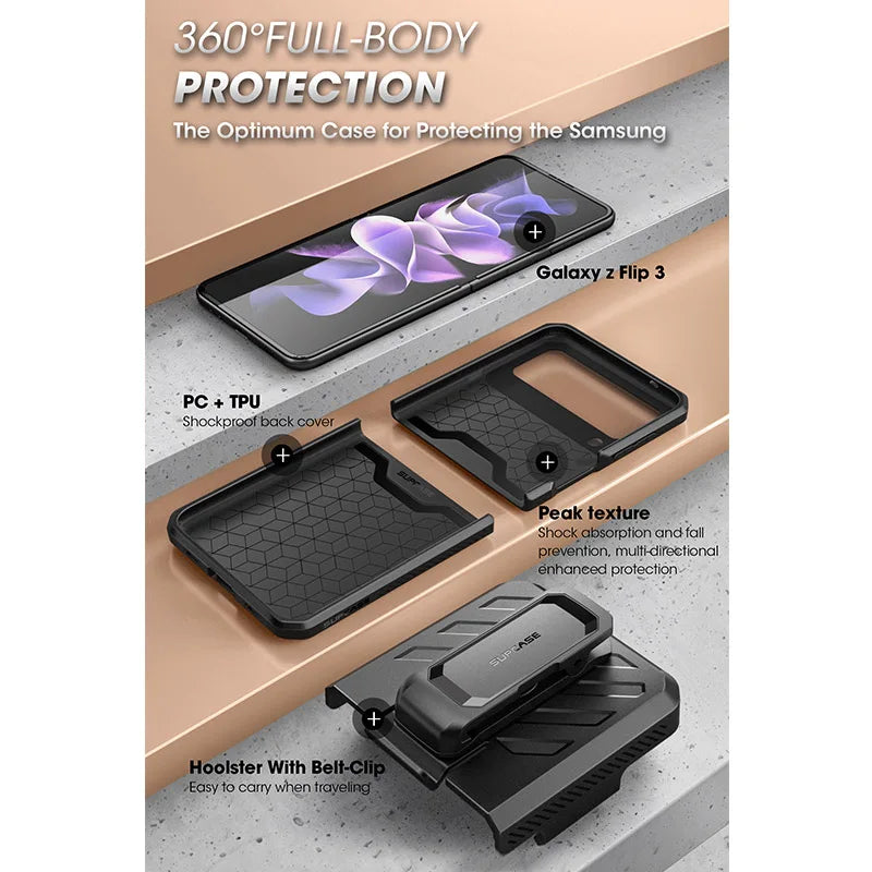 Polycarbonate Full-Body Rugged Case For Samsung Galaxy Z Flip 3