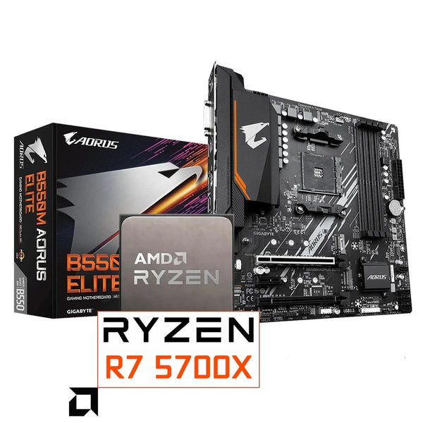 AM4 B550M Desktop Motherboard Combo With AMD Ryzen 7 5700X Set