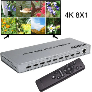 4K 8x1 HDMI 8 Channels Multi-Viewer Seamless Screen Splitter