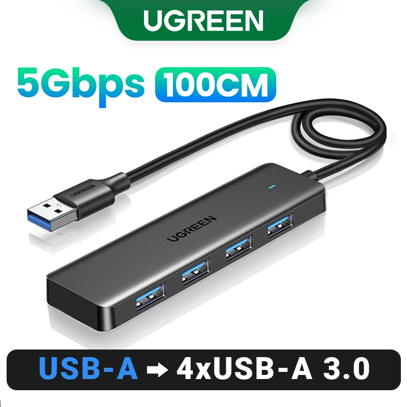 Ugreen 5Gbps 4-IN-1 USB Type-A To USB 3.0 Splitter Docking Hub