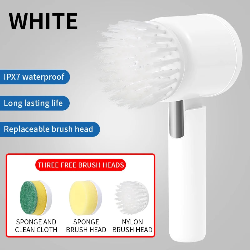 Plastic Wireless Dishwashing Kitchen Electric Cleaning Brush