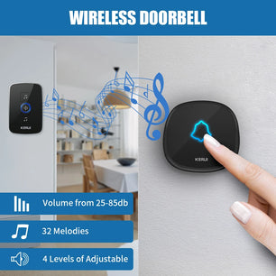 Kerui Plastic Wireless Waterproof Battery Cordless Remote Doorbell