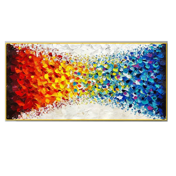 100% Canvas Modern Rainbow Handmade Elegant Artwork Oil Painting