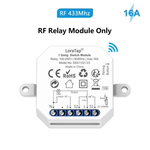 16A Plastic Wireless Remote Control Switch Module Kit For Light