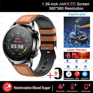 Stainless Steel Shockproof Bluetooth Round Shape Smart Watch