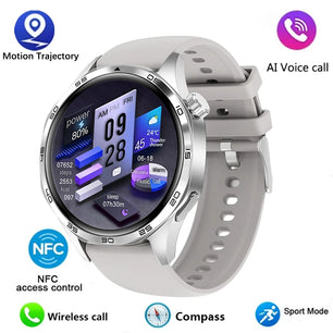 Silica Gel Smart Bluetooth Voice Support Round Shaped Sports Watch