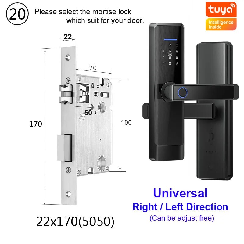 RayKube Aluminium Alloy Fingerprint Digital Smart Door Lock