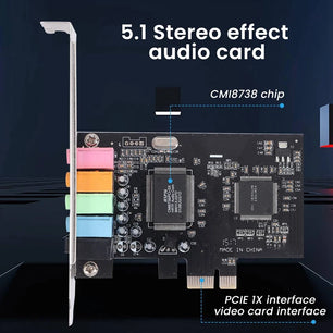 PCI-E 5.1 Computer Audio 6 Channels 3D Sound Card