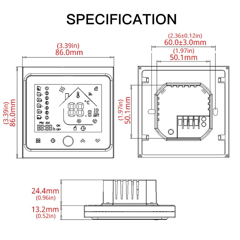 Moes Plastic WiFi Temperature Air Conditioner Thermostat