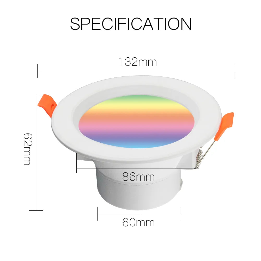 Moes 7W Plastic Dimmable RGB LED Smart WIFI Round Spot Light