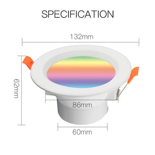 Moes 7W Plastic Dimmable RGB LED Smart WIFI Round Spot Light