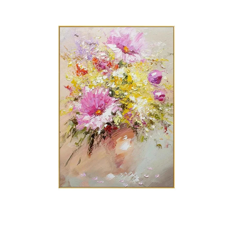 100% Canvas Modern Floral Handmade Elegant Artwork Oil Painting