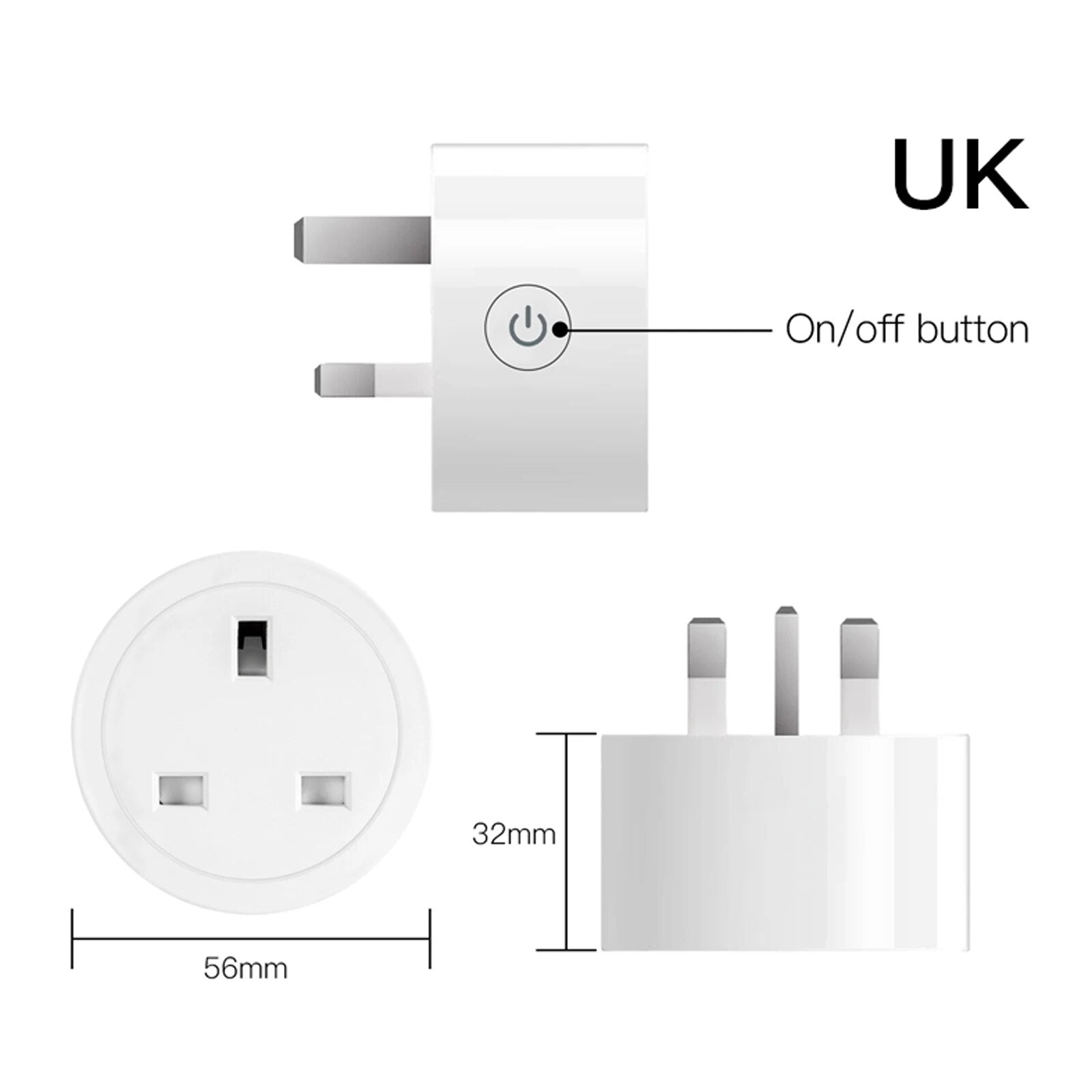 Moes Plastic Panel Voice Remote Control Smart Power Socket Plug