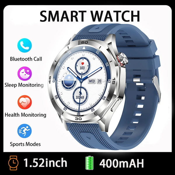 Silica Gel Smart Bluetooth Voice Support Round Shaped Sports Watch