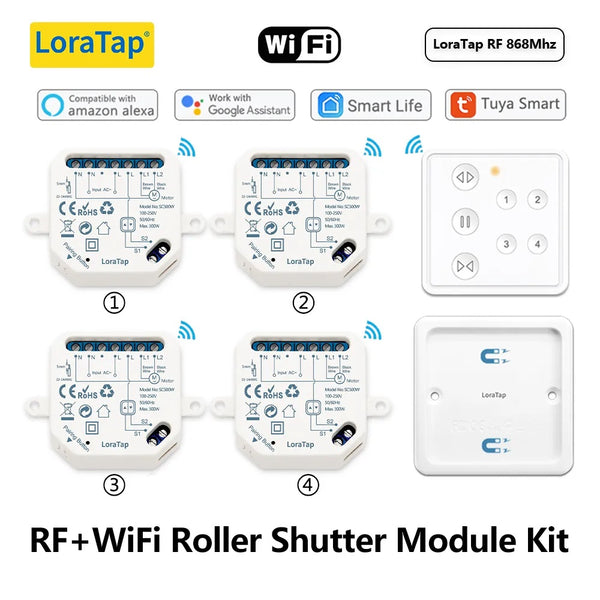 LoraTap 240V Plastic Automatic WiFi Roller Shutters Curtains Module