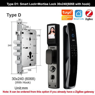 RayKube Aluminium Alloy Fingerprint Digital Smart Door Lock