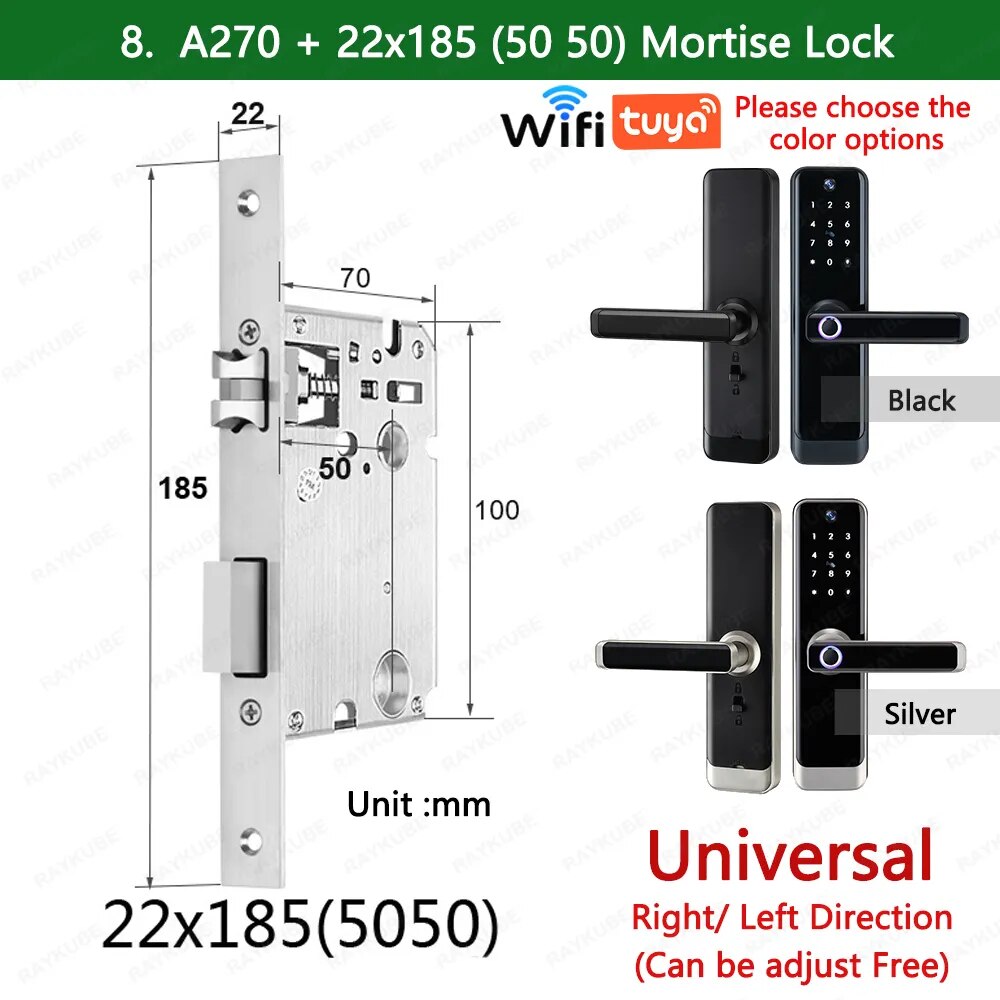 RayKube Aluminium Alloy Fingerprint Digital Smart Door Lock