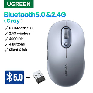 Ugreen 4000 DPI USB Support Wireless Portable Battery Office Mouse