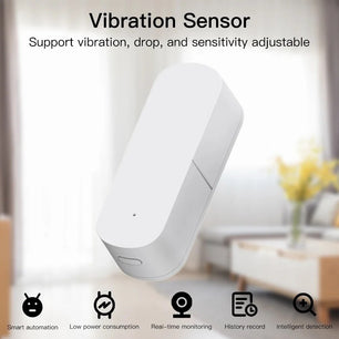 Moes Plastic Zigbee Smart Vibration Detection Security Sensor