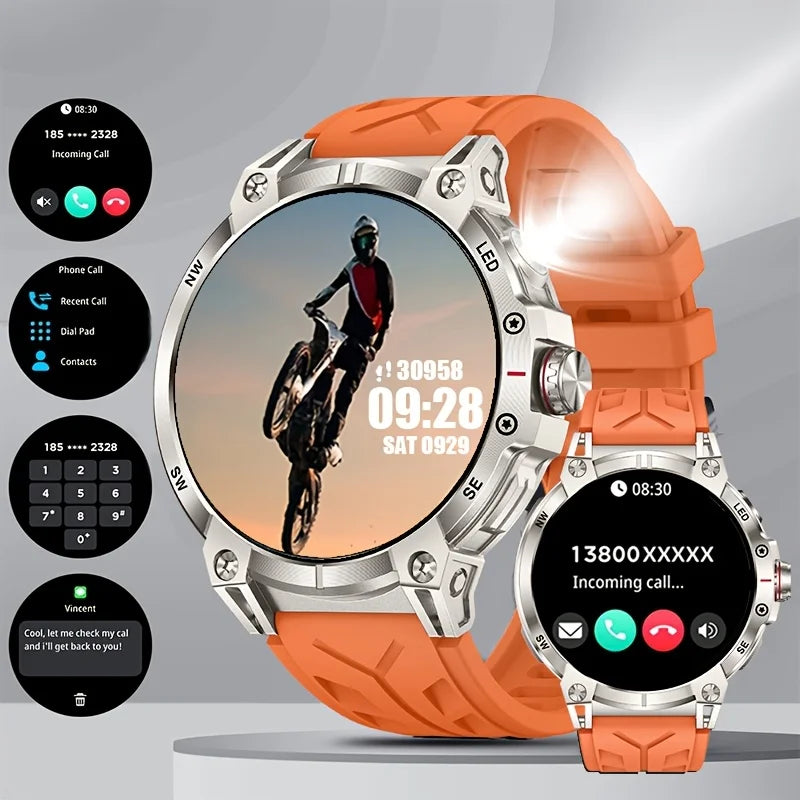 Silica Gel Smart Bluetooth Voice Support Round Shaped Sports Watch