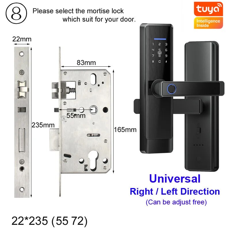 RayKube Aluminium Alloy Fingerprint Digital Smart Door Lock