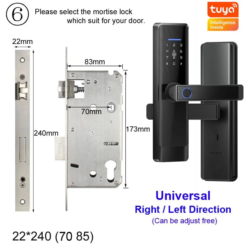 RayKube Aluminium Alloy Fingerprint Digital Smart Door Lock