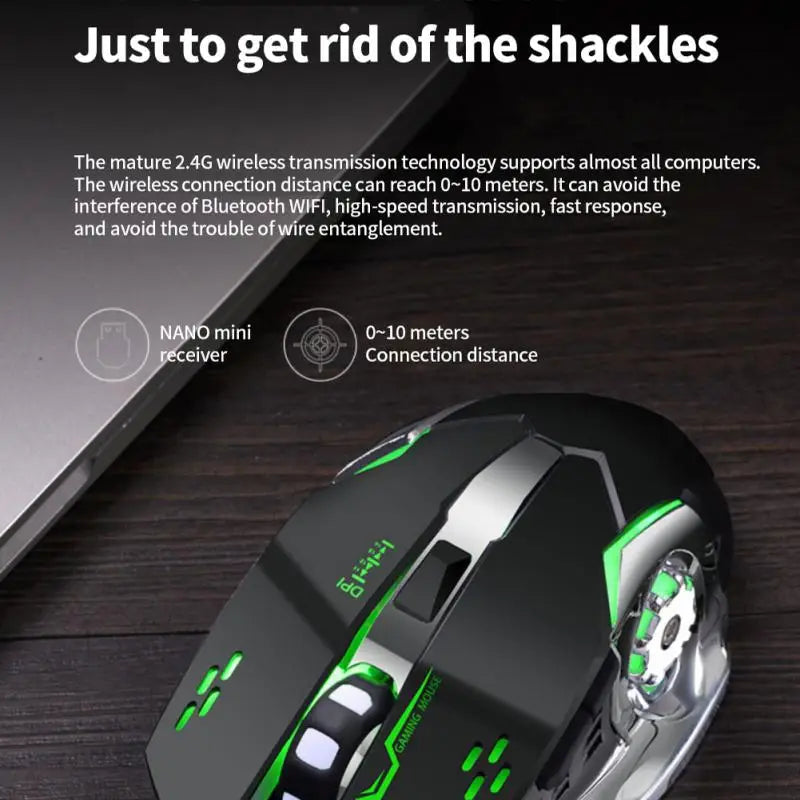 3600DPI 2.4G Wireless Gamer Mouse With 6 Buttons and 1 Roller