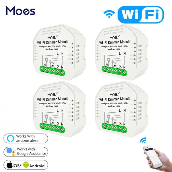 Moes 150W Plastic Automatic WIFI Smart Dimmer Switch Modules