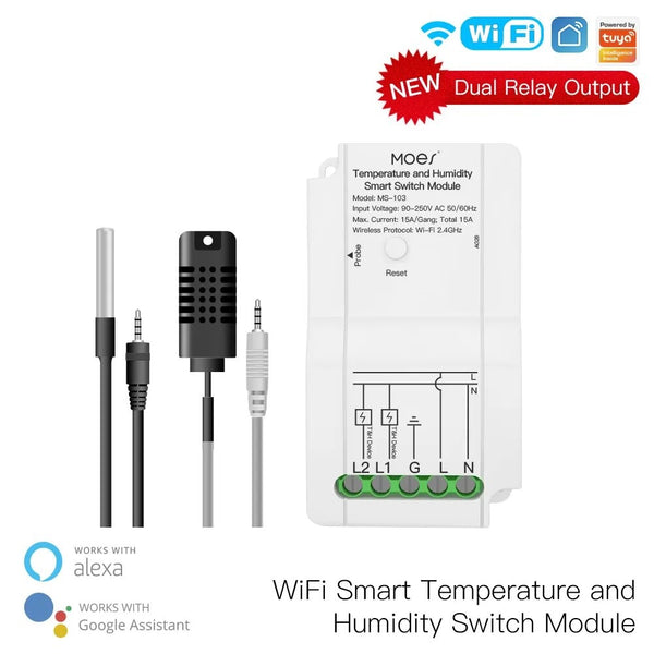 Moes WiFi Smart Temperature Humidity Switch Module Sensor