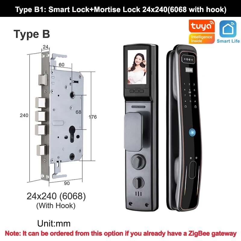 RayKube Aluminium Alloy Fingerprint Digital Smart Door Lock