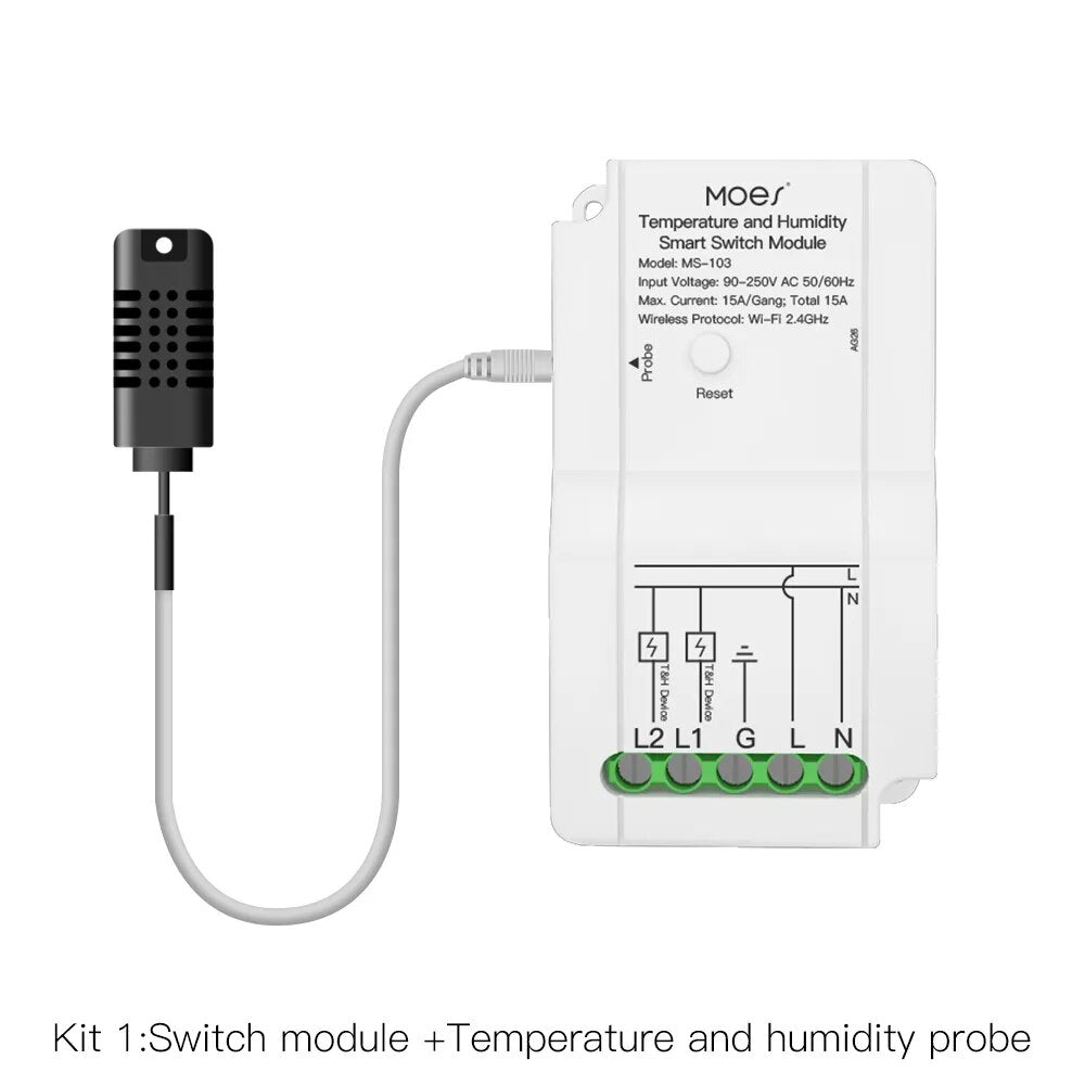 Moes WiFi Smart Temperature Humidity Switch Module Sensor