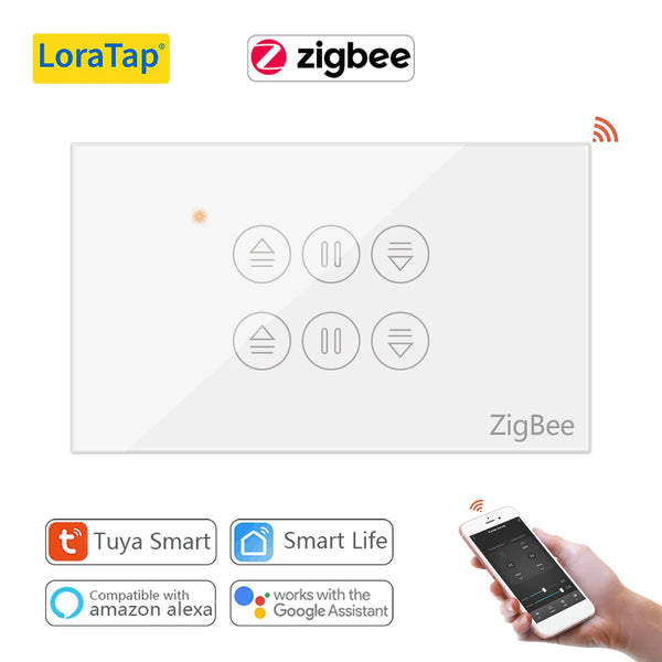 LoraTap 240V 300W Plastic ZigBee 3.0 Rolling Blinds Curtain Switch