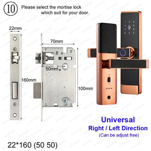 RayKube Aluminium Alloy Fingerprint Digital Smart Door Lock