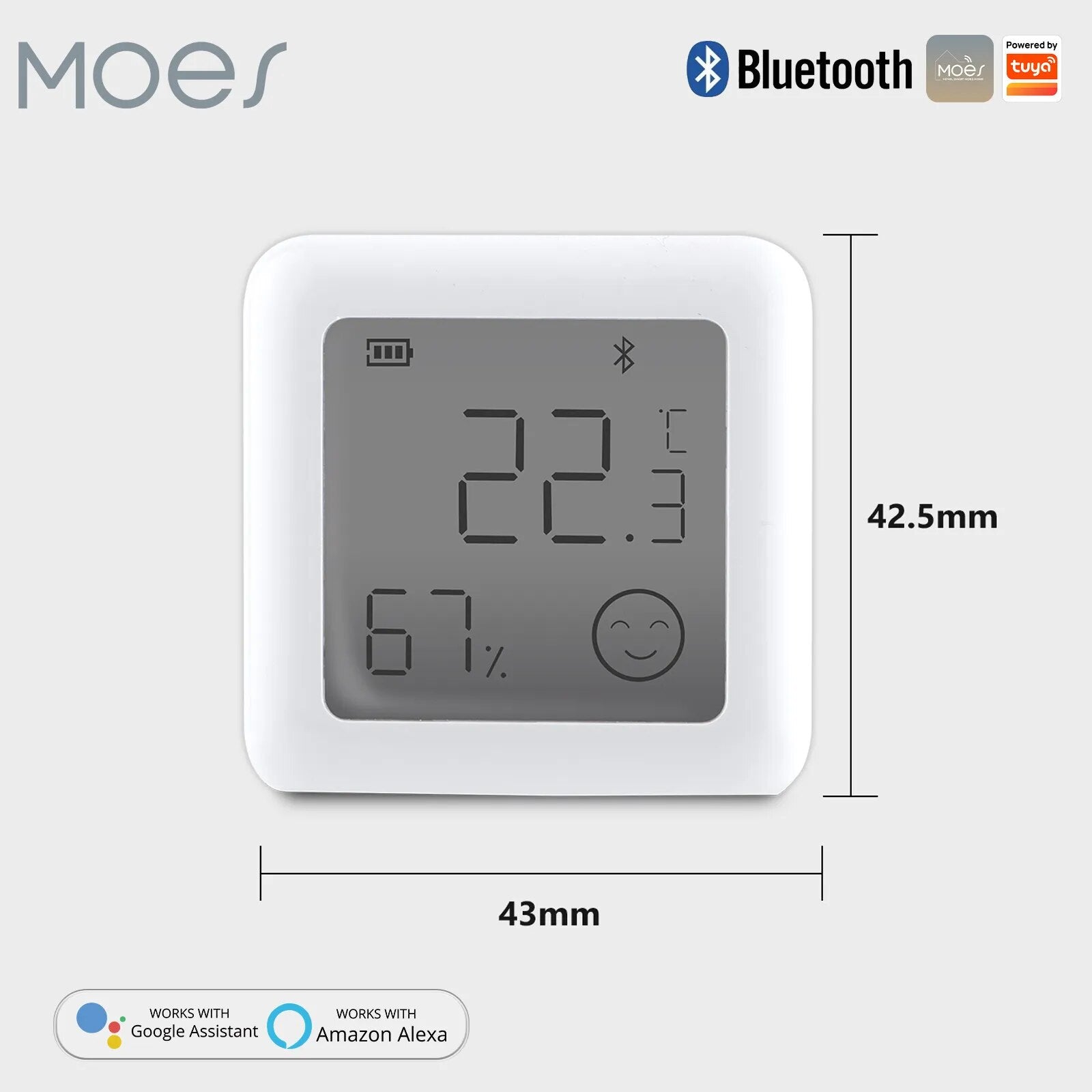 Moes Air Quality Detector Portable Smart Wireless Humidity Sensor